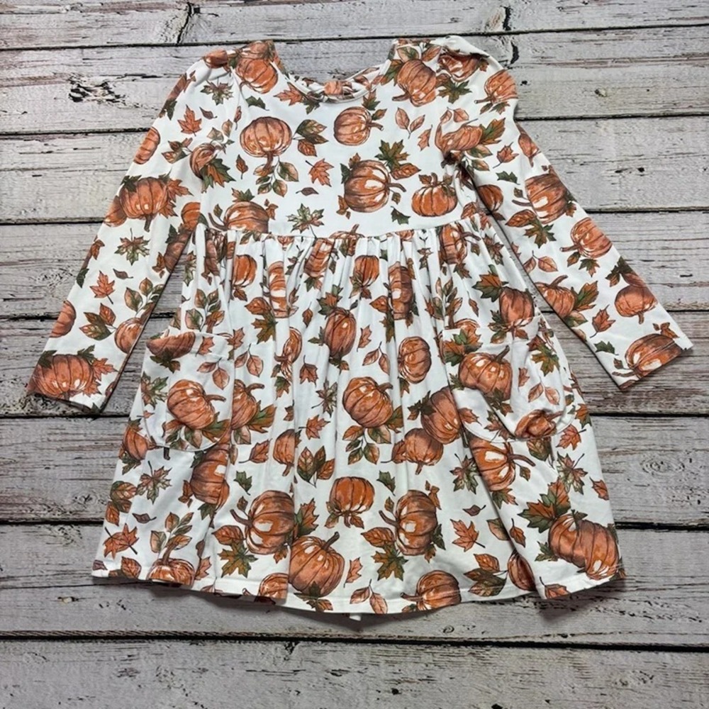 Flapdoodles pumpkin fall dress sz 7